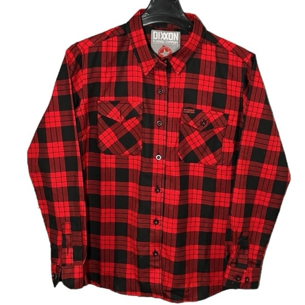NWOT DIXXON Red and Black Casual Button Down Shirt Size L